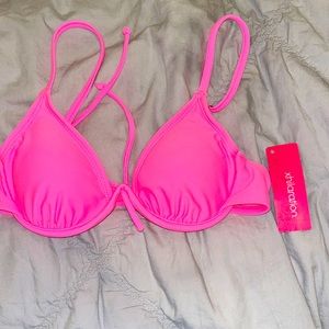 Pink target swimsuit top